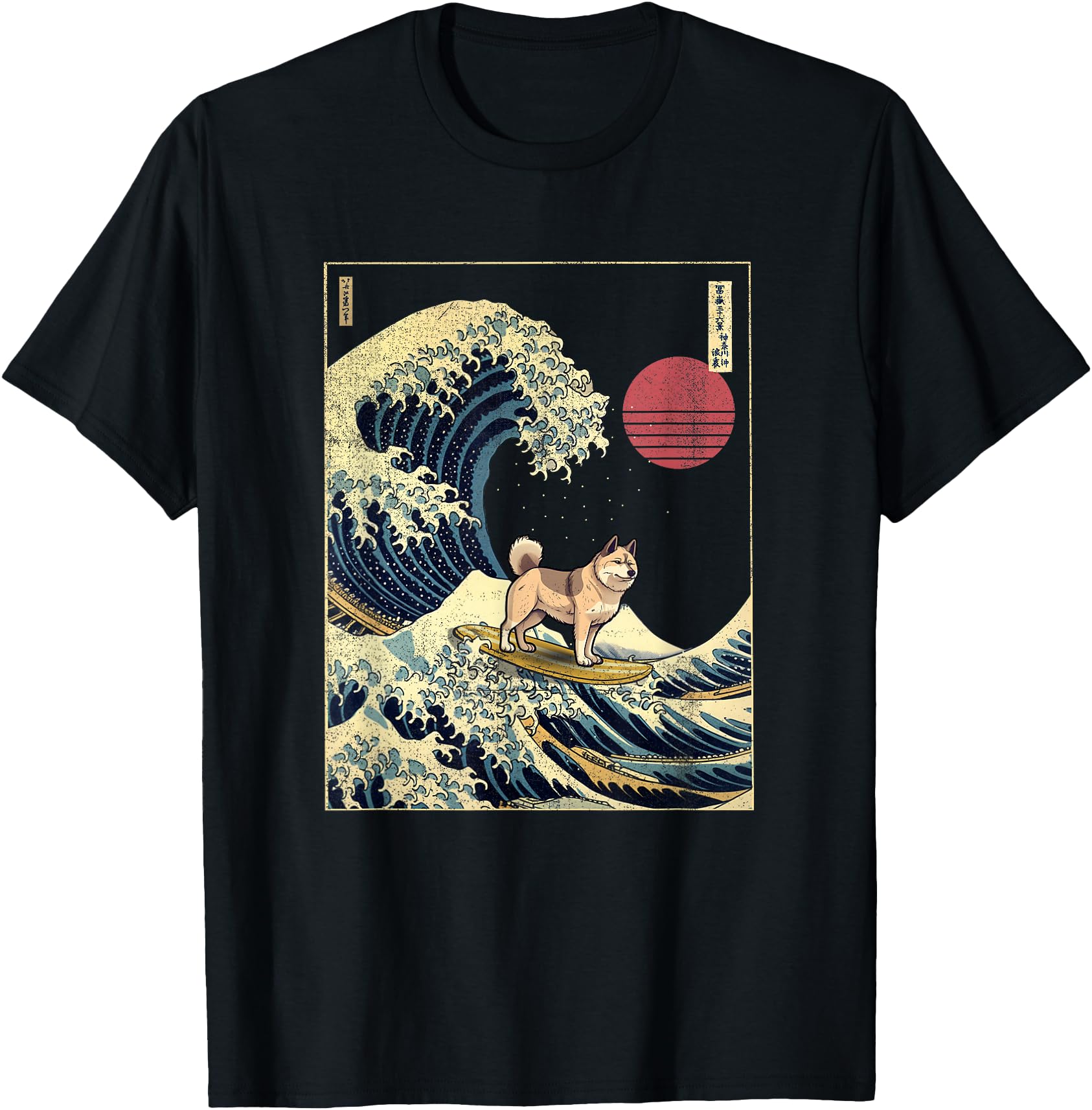 Exclusive Akita Japanese Kanagawa Wave T-Shirt - Fun Novelty Design Unisex - T-Shirt, Sweatshirt, Hoodie
