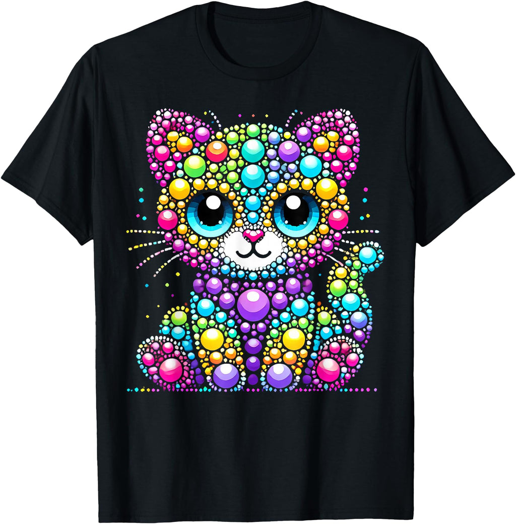 Happy Dot Day Colorful Polka Dot Cat Hoodie - Custom Art Print Men Women - T-Shirt, Sweatshirt, Hoodie