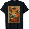 Kawaii Anime Gamer Cat Ramen Japanese T-Shirt - Graphic Print Men Women - T-Shirt, Sweatshirt, Hoodie