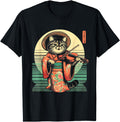 Original Japanese Samurai Cat Sweatshirt - Minimalist Print Men Women - T-Shirt, Sweatshirt, Hoodie
