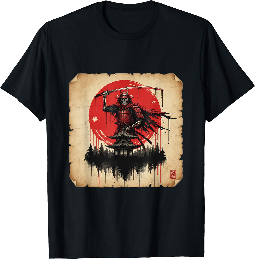 Original Samurai Skeleton Reaper T-Shirt - Novelty Apparel for Adults - T-Shirt, Sweatshirt, Hoodie