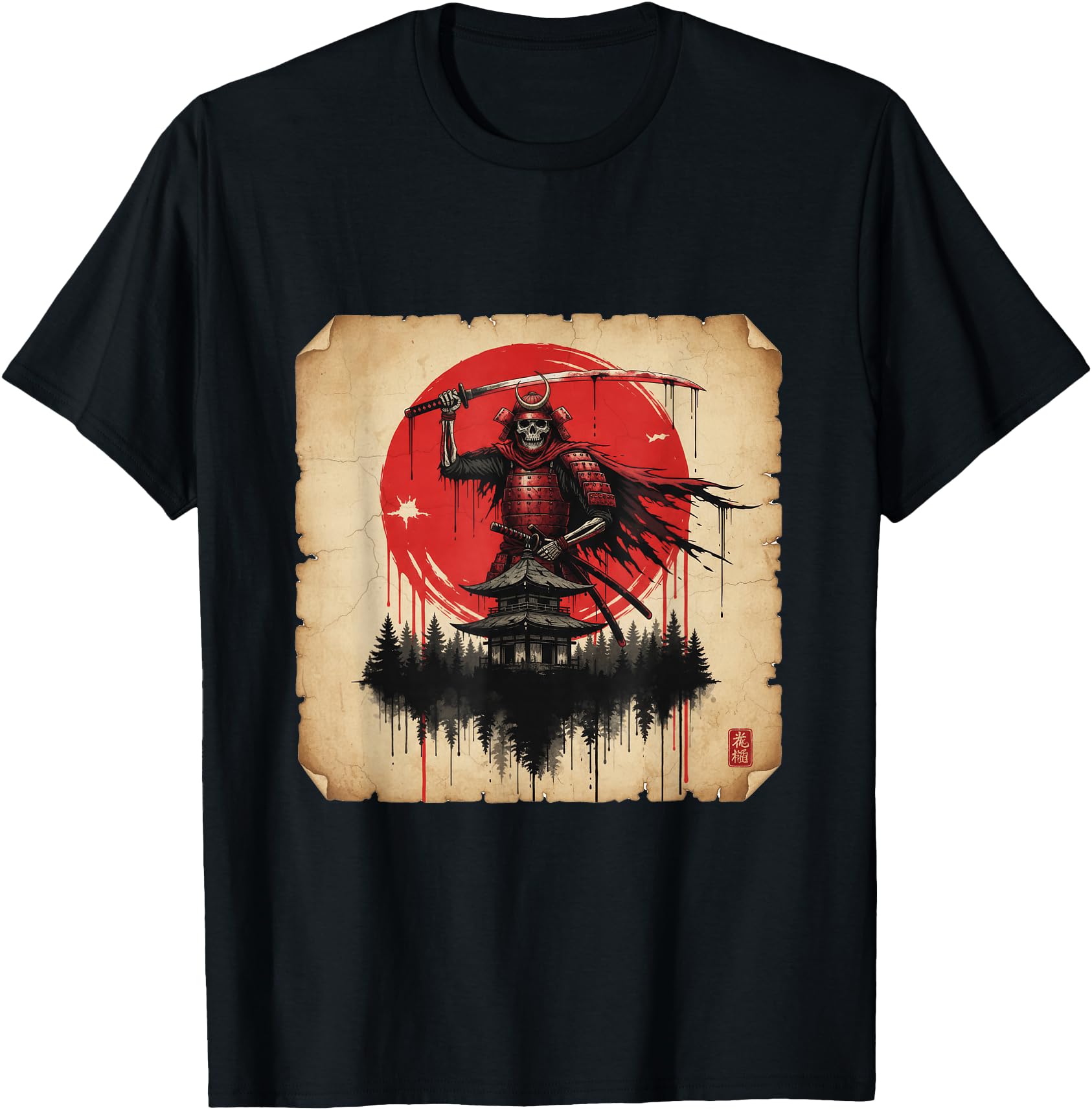 Original Samurai Skeleton Reaper T-Shirt - Novelty Apparel for Adults - T-Shirt, Sweatshirt, Hoodie