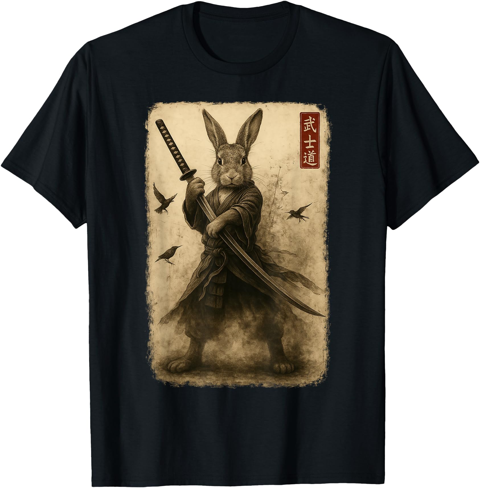 Original Samurai Bunny Japanese Art Sweatshirt - Unique Graphic Men Women - T-Shirt, Sweatshirt, Hoodie