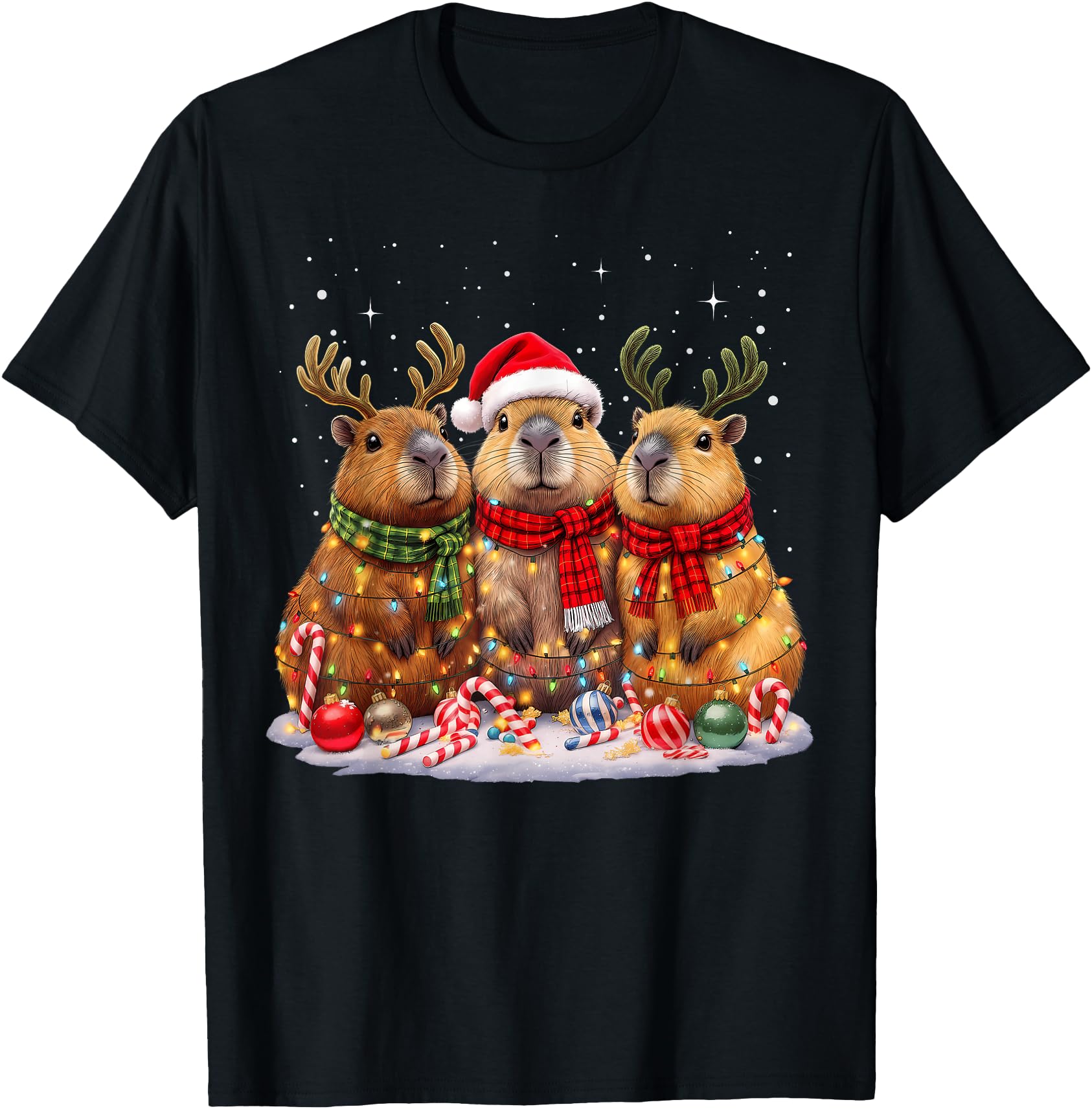 Exclusive Capybara Santa Hat Hoodie - Casual Everyday Wear for Adults - T-Shirt, Sweatshirt, Hoodie