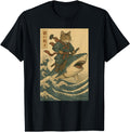 Authentic Anime Cat Japanese Samurai Cat T-Shirt - Graphic Print Men Women - T-Shirt, Sweatshirt, Hoodie