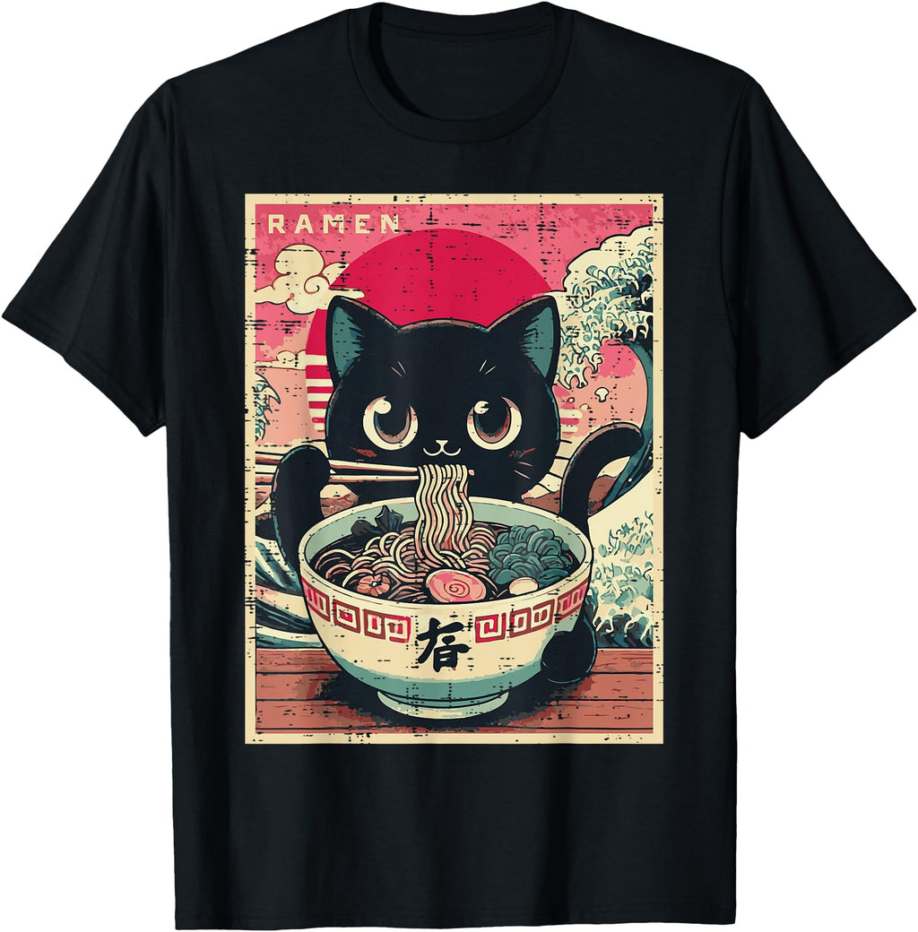 Authentic Japanese Anime Cat Sweatshirt - Custom Art Print for Adults - T-Shirt, Sweatshirt, Hoodie