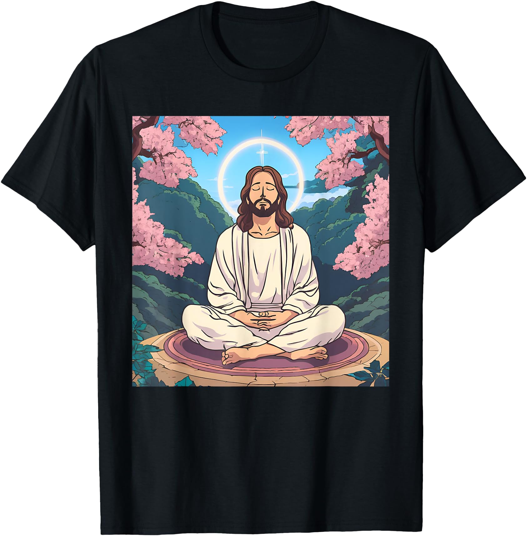 Jesus Meditating As Buddhist Monk Hoodie - Unique Graphic Unisex - T-Shirt, Sweatshirt, Hoodie