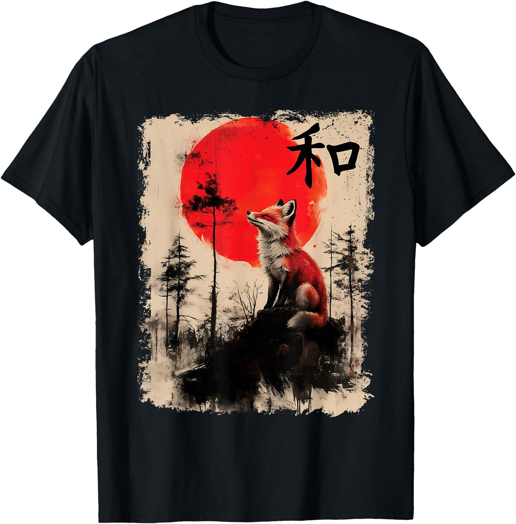 Japanese Fox Artist Collaboration Sweatshirt - Unique Graphic Unisex - T-Shirt, Sweatshirt, Hoodie