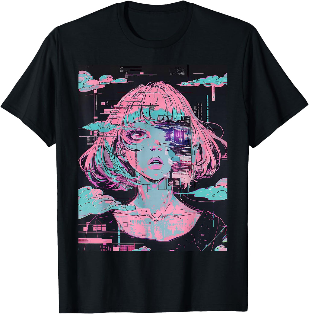 Anime Vaporwave Glitchcore Pastel Goth Sweatshirt - Graphic Print Unisex - T-Shirt, Sweatshirt, Hoodie