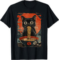 Black Cat Eating Ramen Rare Sweatshirt - Novelty Apparel for Adults - T-Shirt, Sweatshirt, Hoodie