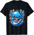 Kawaii Axolotl Eating Ramen Noodles T-Shirt - Custom Art Print Unisex - T-Shirt, Sweatshirt, Hoodie