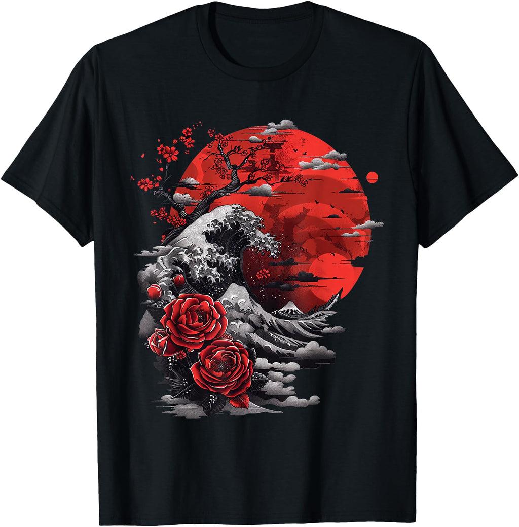 Exclusive Cherry Blossom Woodblock T-Shirt - Custom Art Print for Adults - T-Shirt, Sweatshirt, Hoodie
