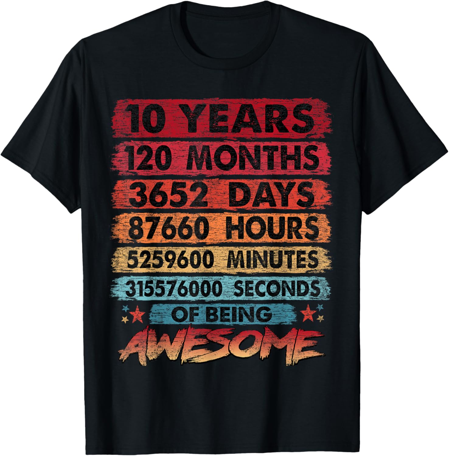 10Th 10 Years Old 120 Months Shirt Best Gift for Christmas