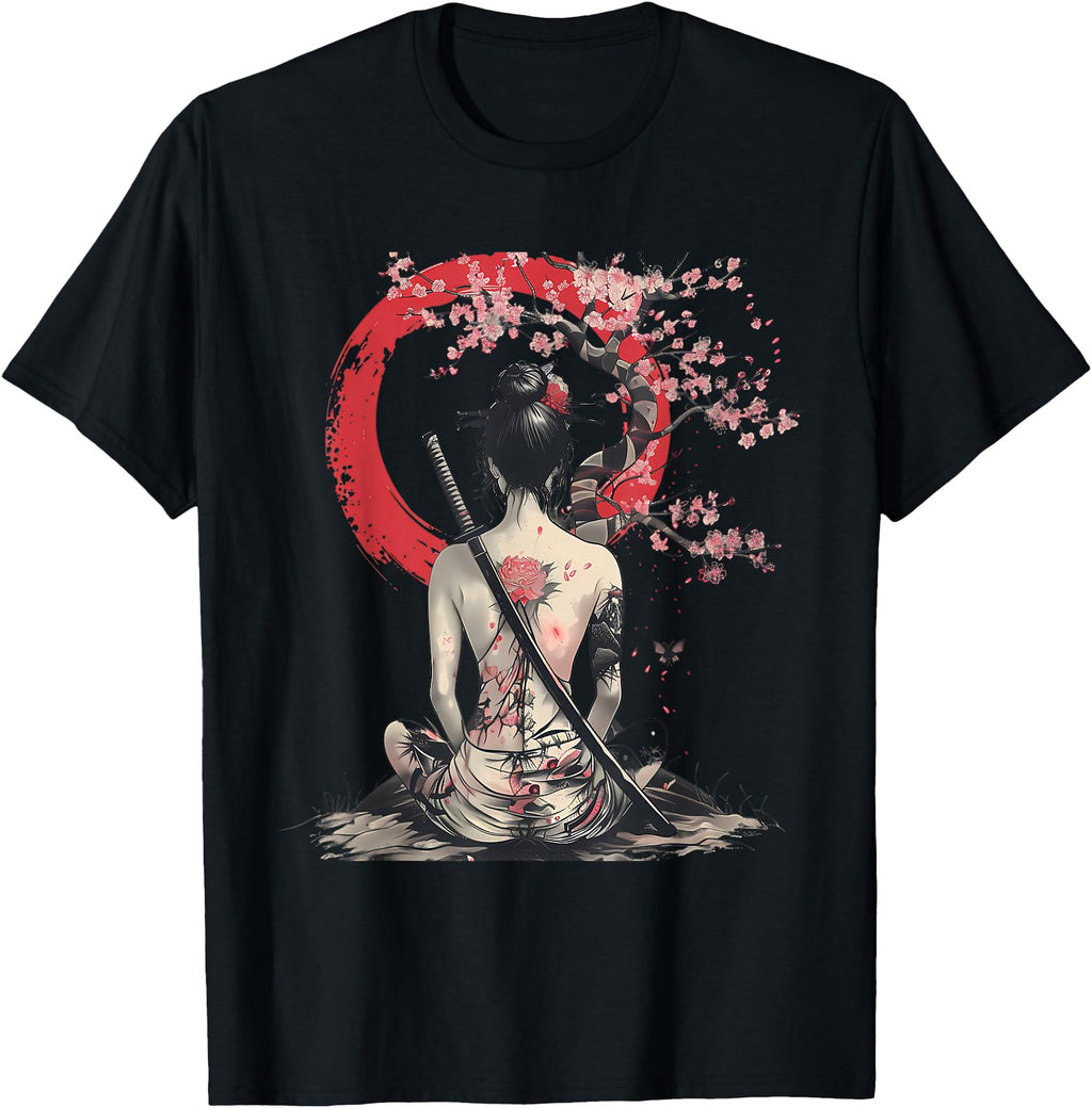 Original Japanese Samurai Sakura Hoodie - Custom Art Print for Adults - T-Shirt, Sweatshirt, Hoodie