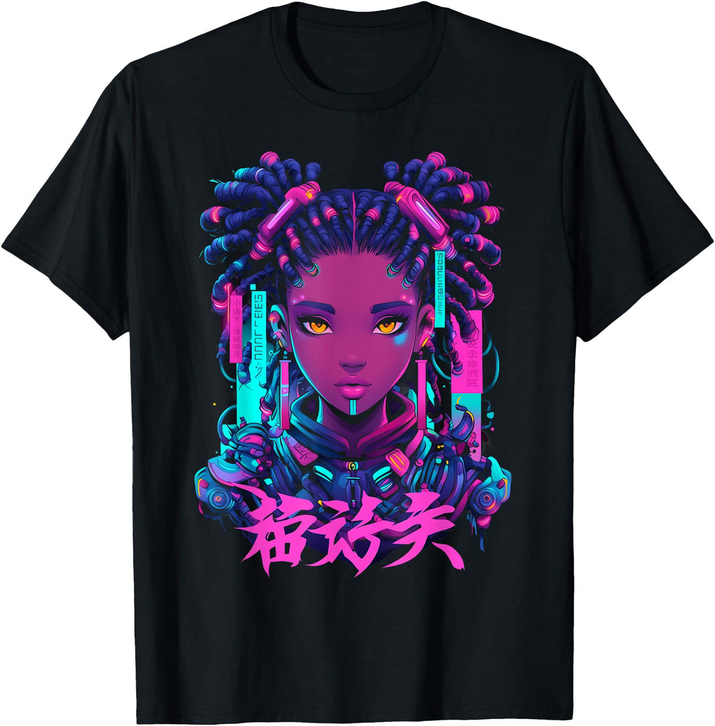 Harajuku Cyberpunk Black Anime Manga Waifu Hoodie - Graphic Print Unisex - T-Shirt, Sweatshirt, Hoodie