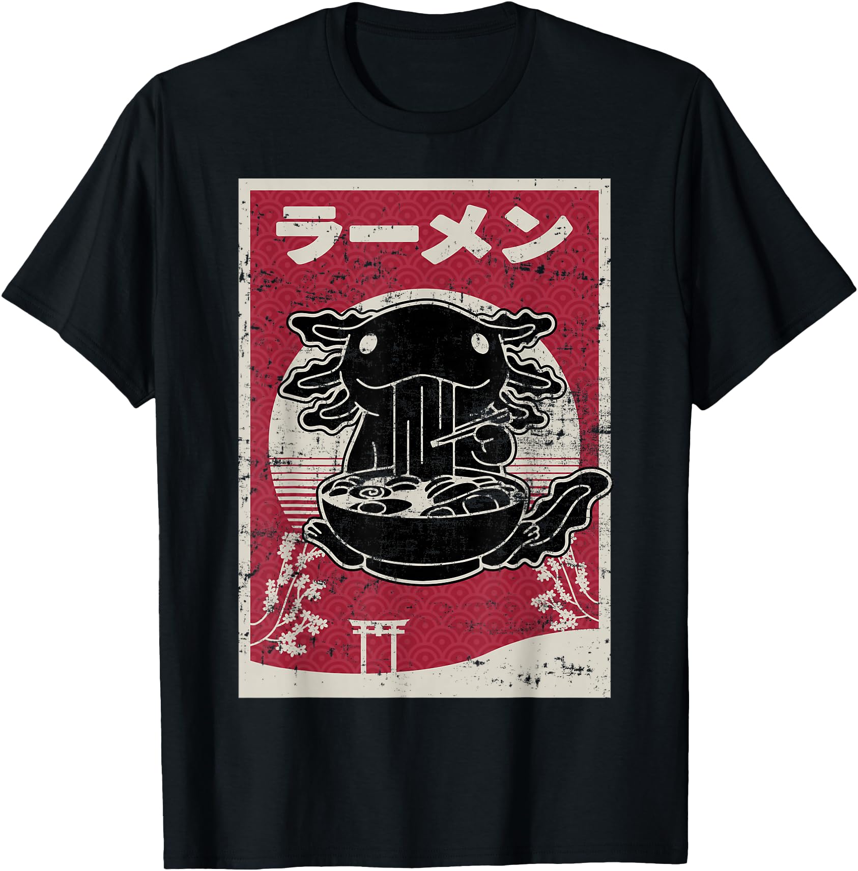 Authentic Kawaii Axolotl Ramen Sweatshirt - Graphic Print Men Women - T-Shirt, Sweatshirt, Hoodie