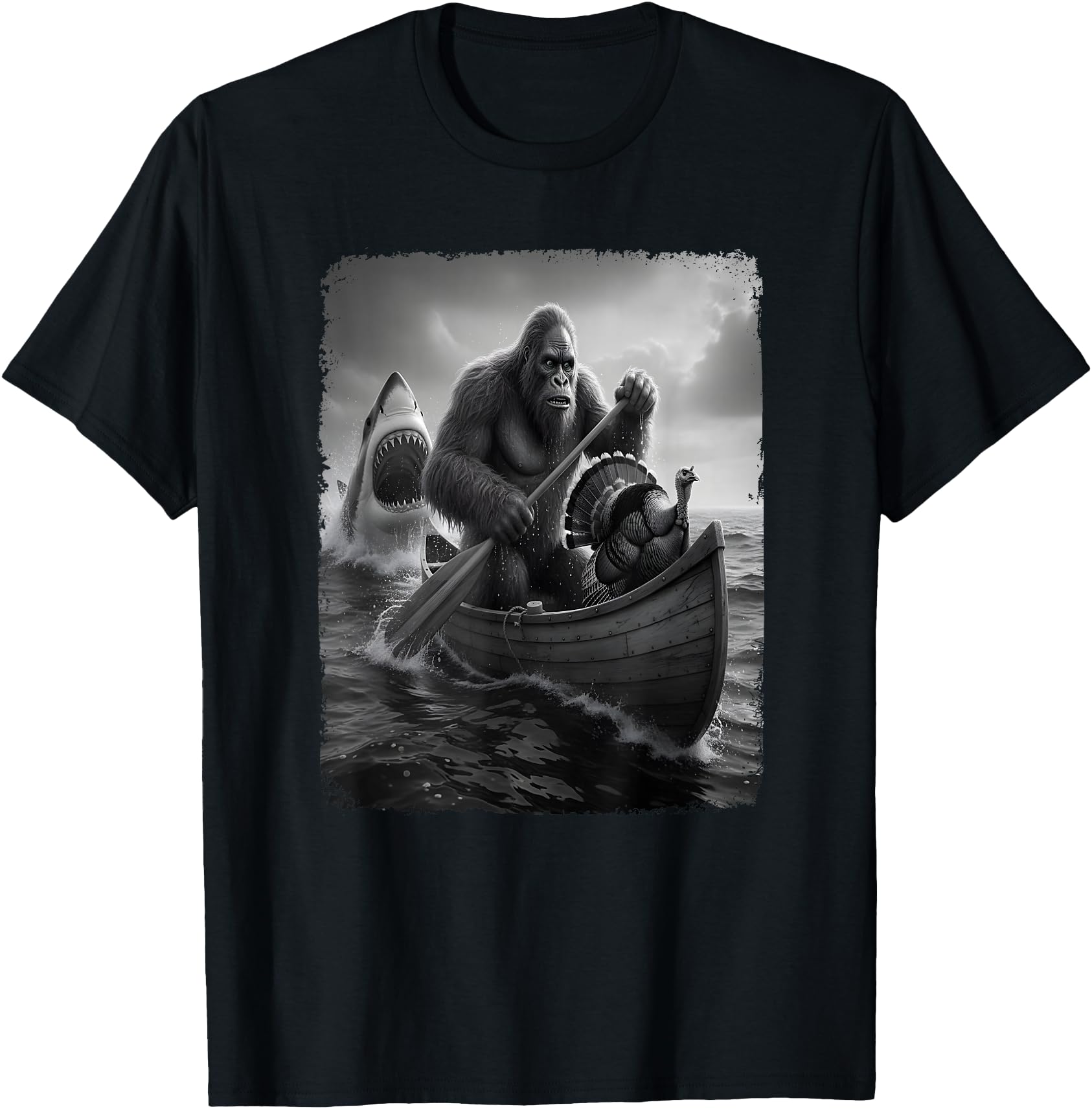 Original Bigfoot Shark Selfie Sweatshirt - Trendy Graphic for Adults - T-Shirt, Sweatshirt, Hoodie