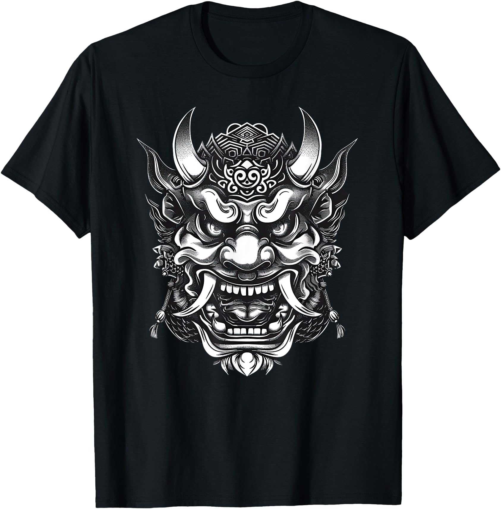 Original Demon Oni Mask Japanese T-Shirt - Custom Art Print Men Women - T-Shirt, Sweatshirt, Hoodie