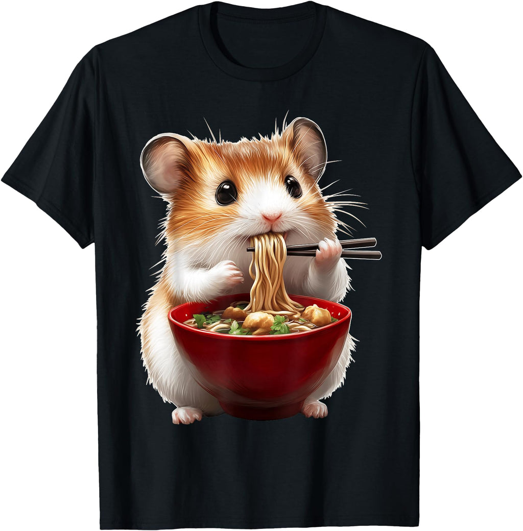 Hamster Hammy Ramen Japanese Noodles Sweatshirt - Trendy Graphic Unisex - T-Shirt, Sweatshirt, Hoodie