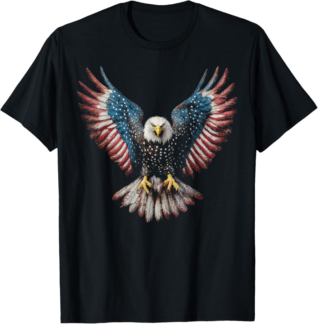 American Flag Bald Eagle 4th of July USA Patriotic - Adult & Kids T-Shirts, Sweatshirts & Hoodies apparel design preview 1