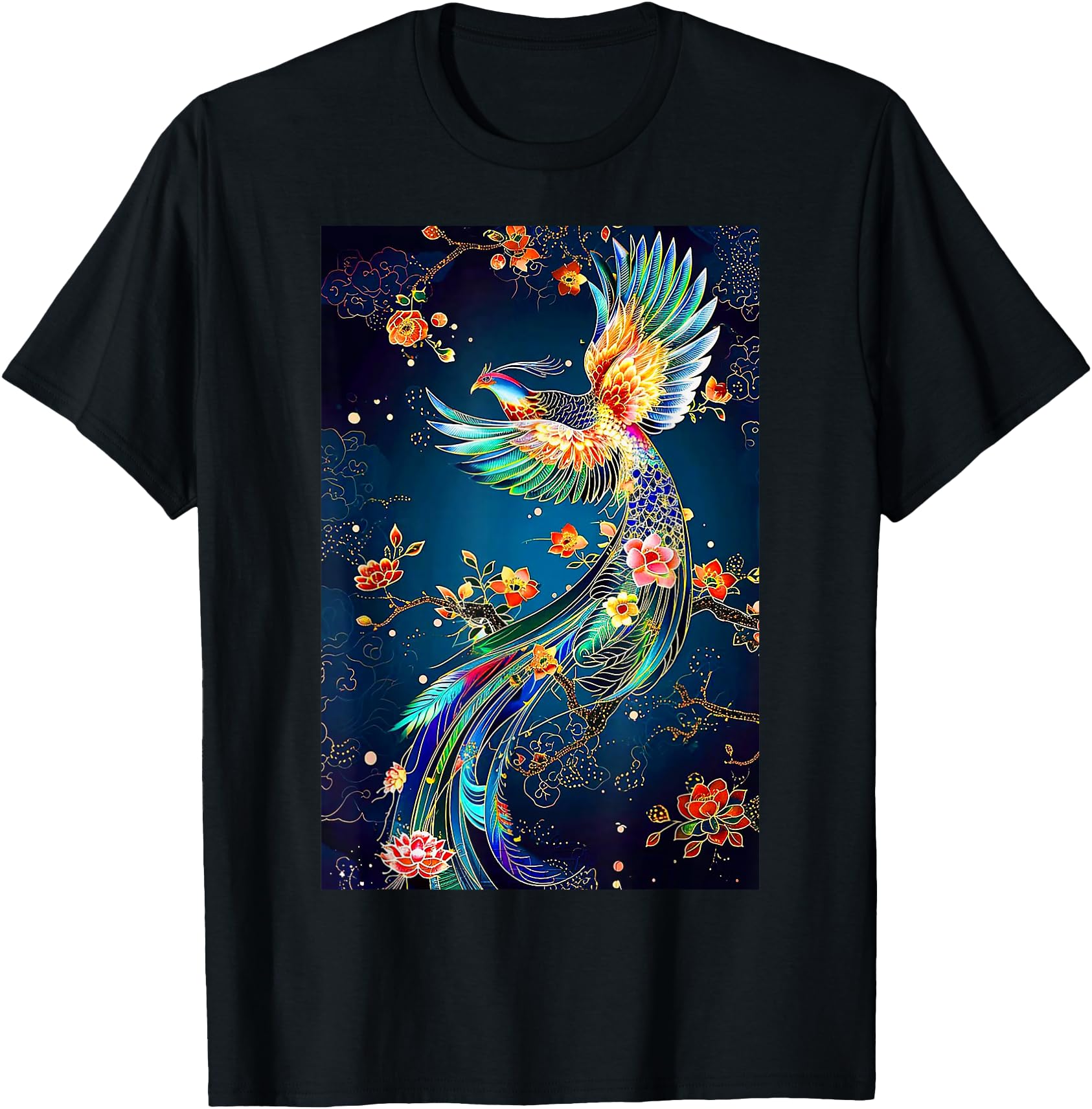 Phoenix Bird Japanese Asian Flying T-Shirt - Graphic Print Men Women - T-Shirt, Sweatshirt, Hoodie