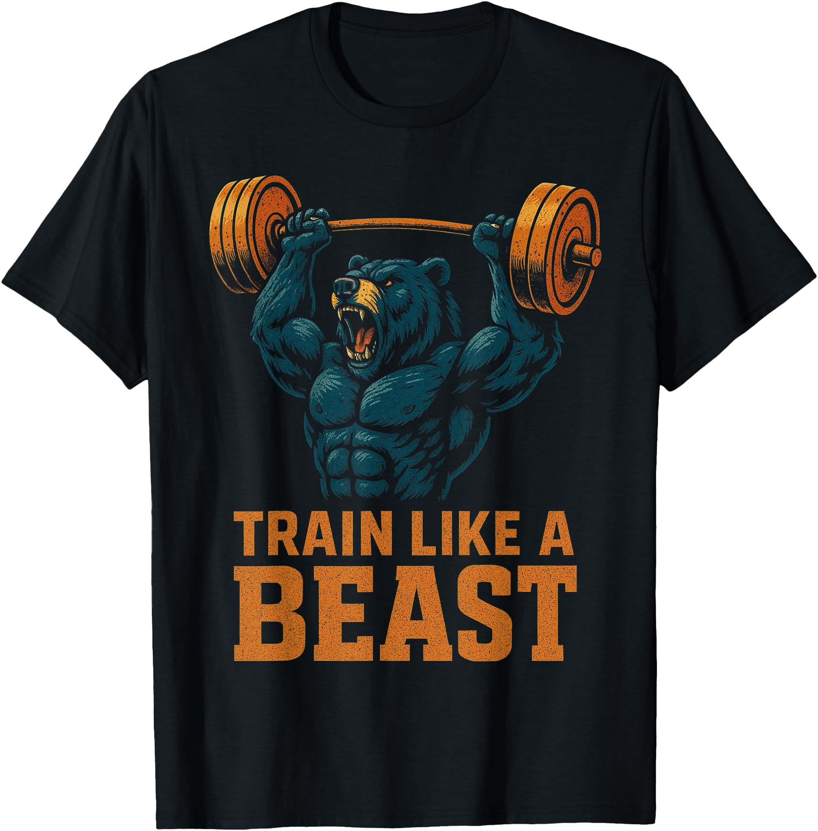 Original Train Like Beast Bear Lifting Sweatshirt - Unique Graphic Unisex - T-Shirt, Sweatshirt, Hoodie