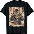 Samurai Cat Loves Ramen Anime Hoodie - Fun Novelty Design for Adults - T-Shirt, Sweatshirt, Hoodie