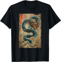 Handcrafted Japanese Dragon And Great T-Shirt - Minimalist Print Unisex - T-Shirt, Sweatshirt, Hoodie