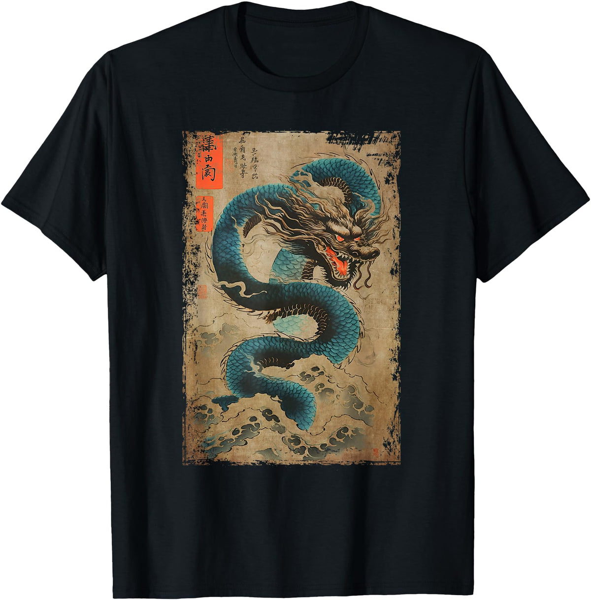 Handcrafted Japanese Dragon And Great T-Shirt - Minimalist Print Unisex - T-Shirt, Sweatshirt, Hoodie