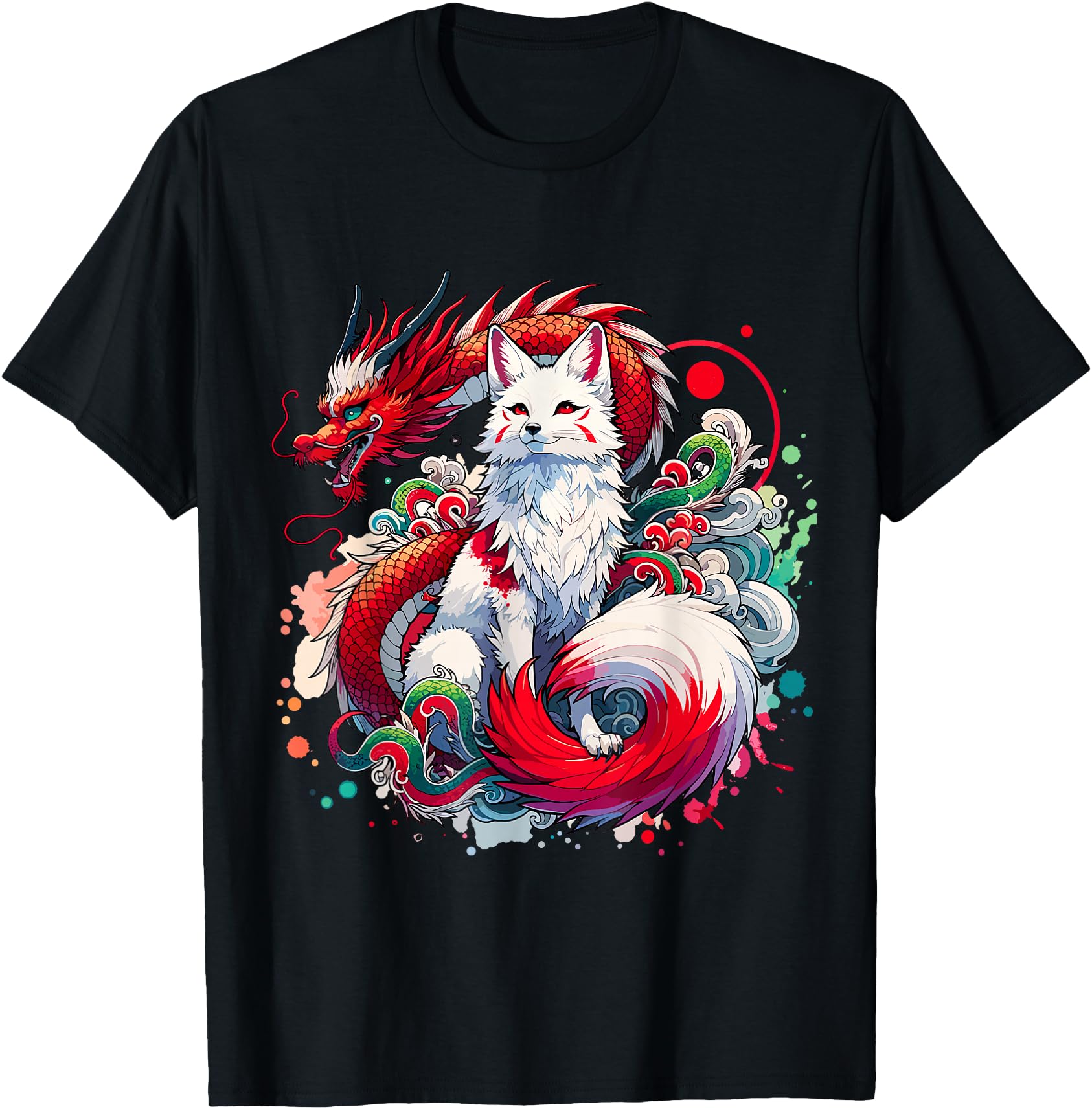 Japanese Nine Tailed Fox Kitsune Sweatshirt - Minimalist Print Men Women - T-Shirt, Sweatshirt, Hoodie