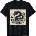 Japanese Black Dragon Chinese Aesthetic Hoodie - Streetwear Style Unisex - T-Shirt, Sweatshirt, Hoodie