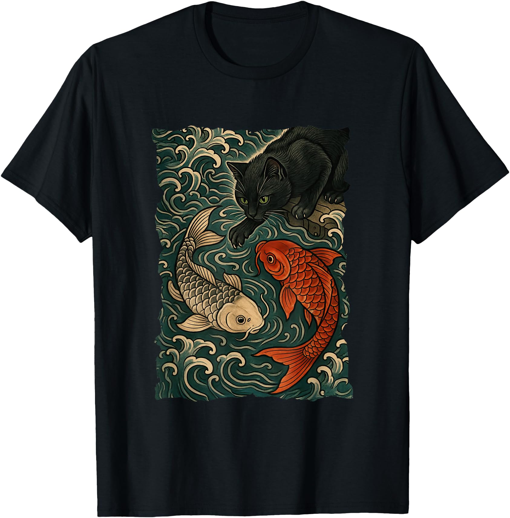 Exclusive Cat Yin Yang Fish Sweatshirt - Unique Graphic for Adults - T-Shirt, Sweatshirt, Hoodie