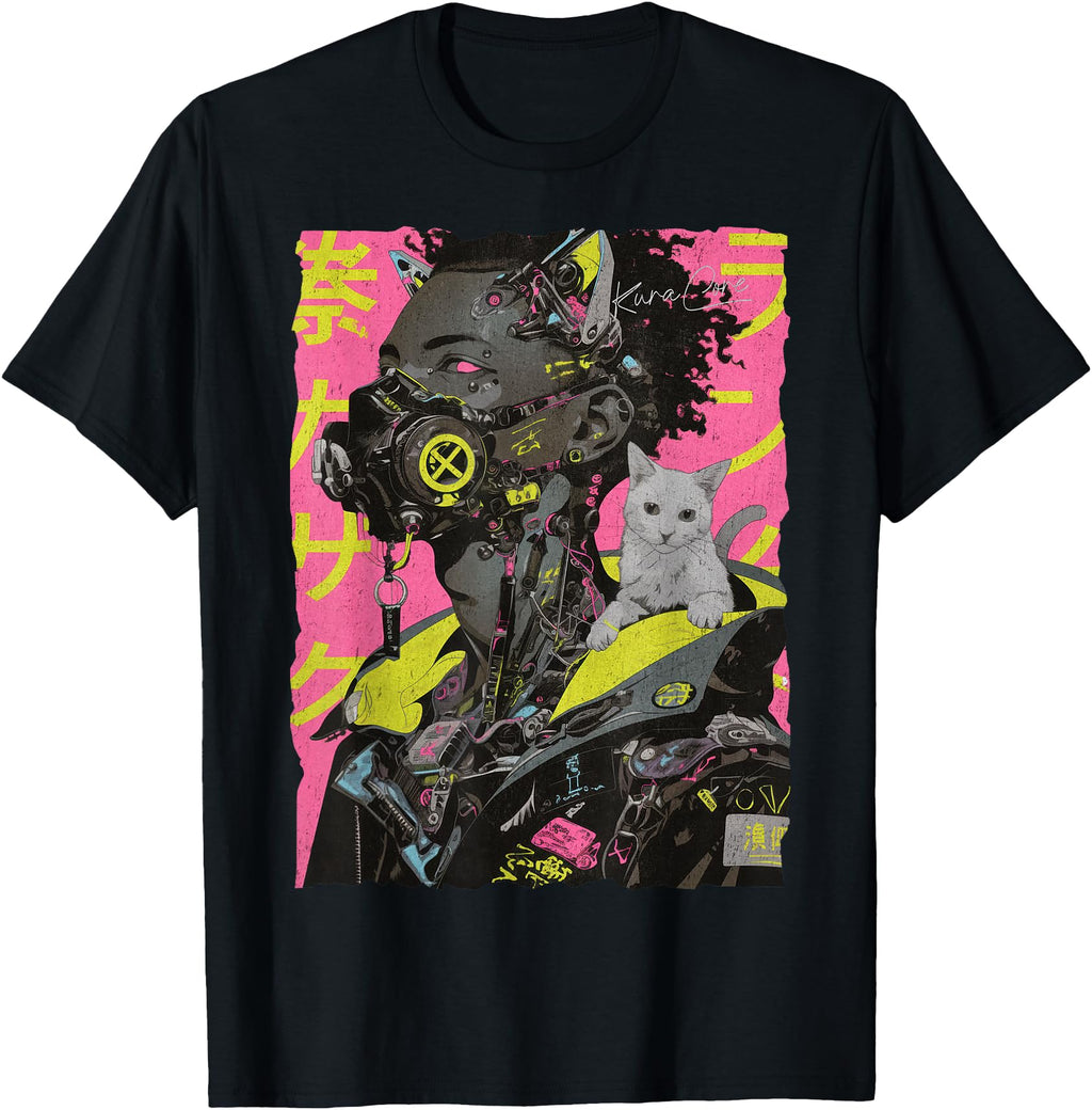 Japan Streetwear Afro Cyberpunk Sweatshirt - Fun Novelty Design Men Women - T-Shirt, Sweatshirt, Hoodie
