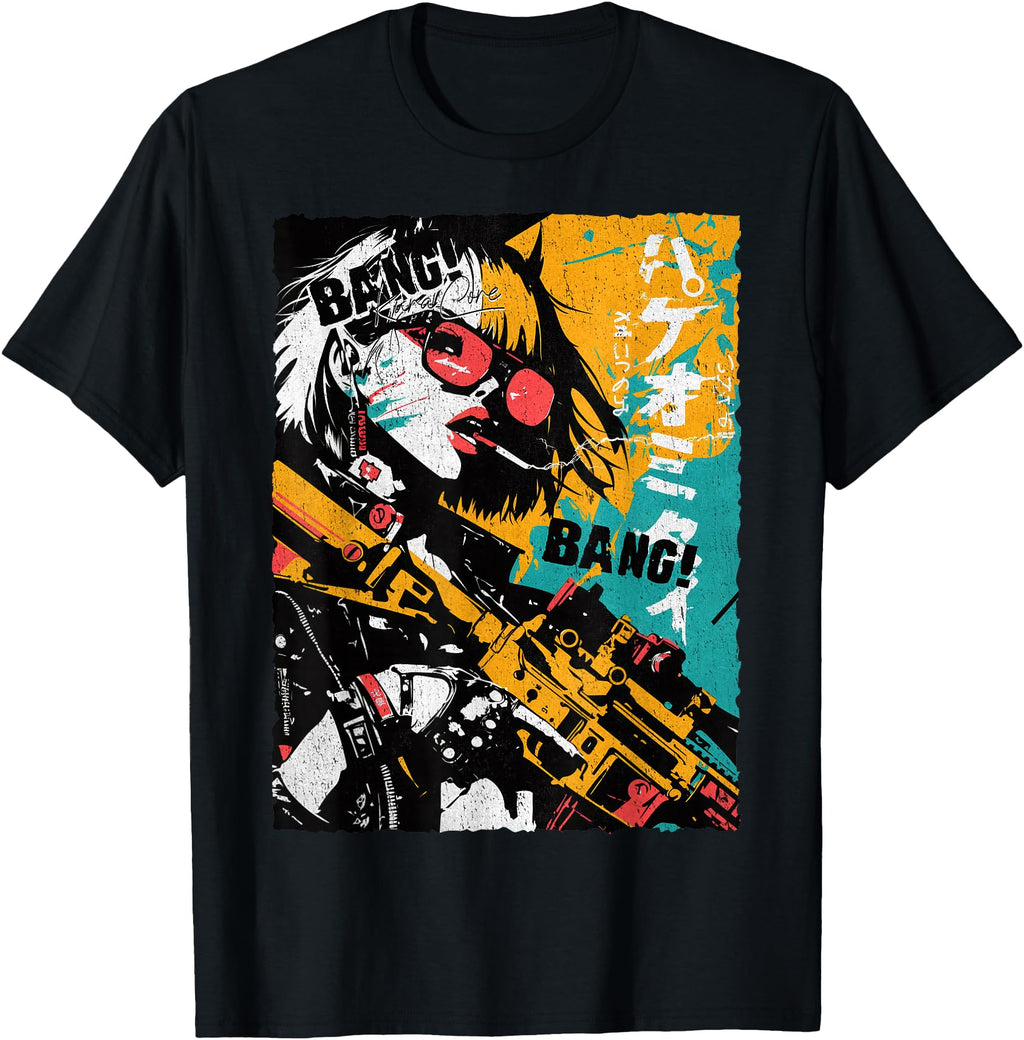 Handcrafted Japan Streetwear Cyberpunk Hoodie - Custom Art Print Men Women - T-Shirt, Sweatshirt, Hoodie