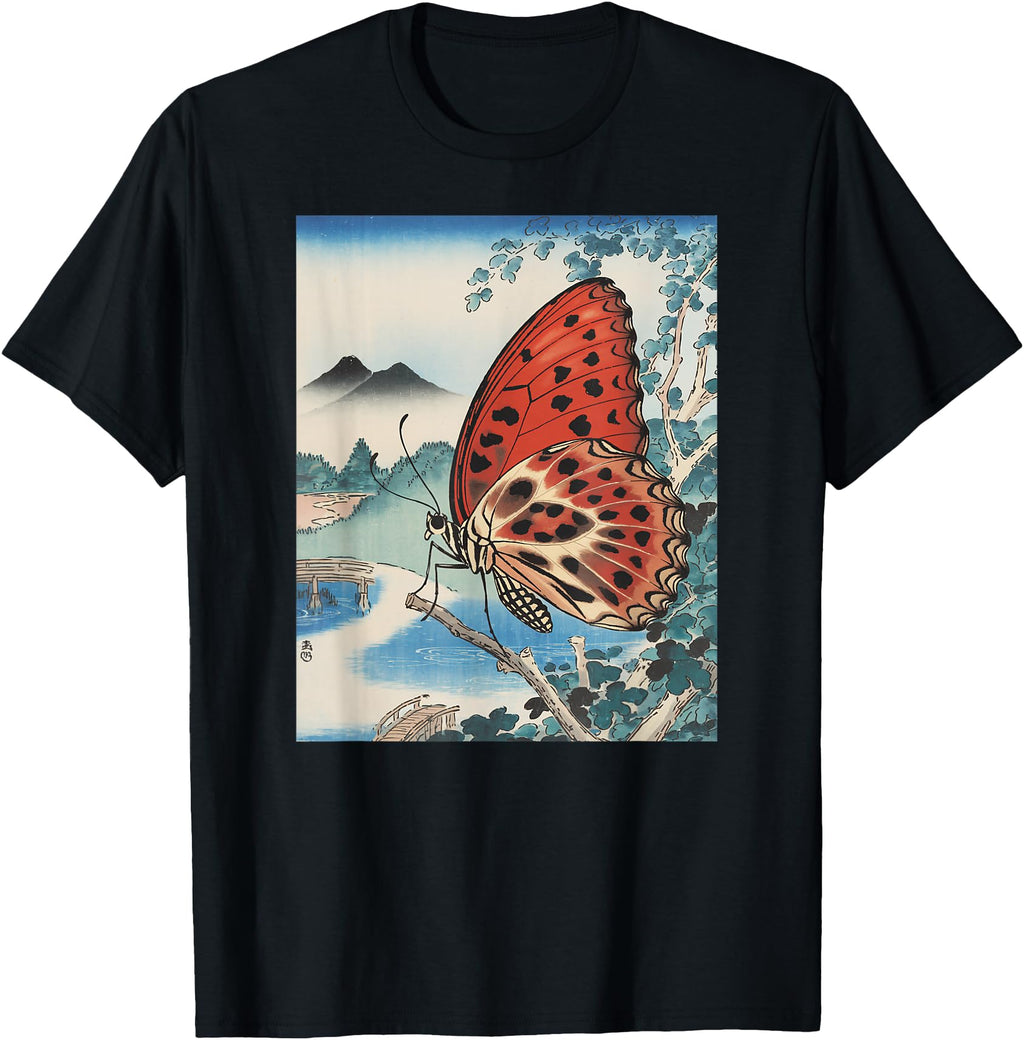 Exclusive Butterfly Japanese Art T-Shirt - Minimalist Print Men Women - T-Shirt, Sweatshirt, Hoodie