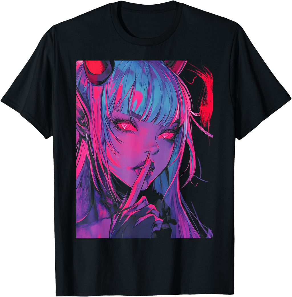 Original Goth Grunge Waifu Demon Anime Hoodie - Custom Art Print Unisex - T-Shirt, Sweatshirt, Hoodie