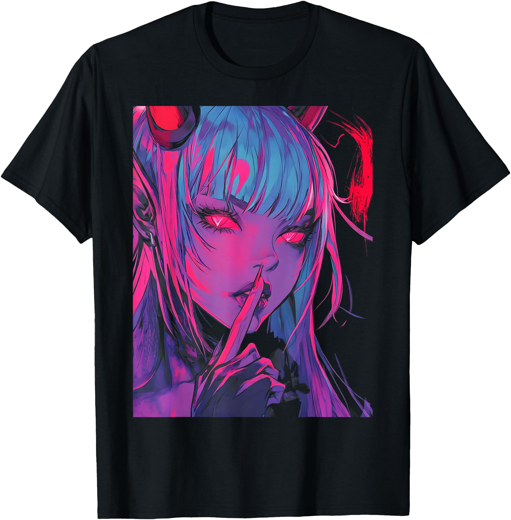 Original Goth Grunge Waifu Demon Anime Hoodie - Custom Art Print Unisex - T-Shirt, Sweatshirt, Hoodie