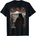 Exclusive Samurai Cat Warrior Blood Moon Sweatshirt - Graphic Print Unisex - T-Shirt, Sweatshirt, Hoodie