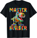 Handcrafted Master Builder Dino Bricks Hoodie - Trendy Graphic Unisex - T-Shirt, Sweatshirt, Hoodie