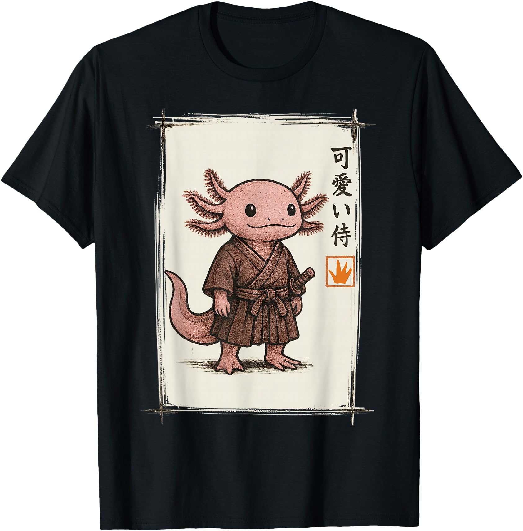 Samurai Axolotl Japanese Art Anime T-Shirt - Novelty Apparel for Adults - T-Shirt, Sweatshirt, Hoodie