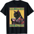 More Espresso Less Depresso Kimono Cat Hoodie - Graphic Print for Adults - T-Shirt, Sweatshirt, Hoodie