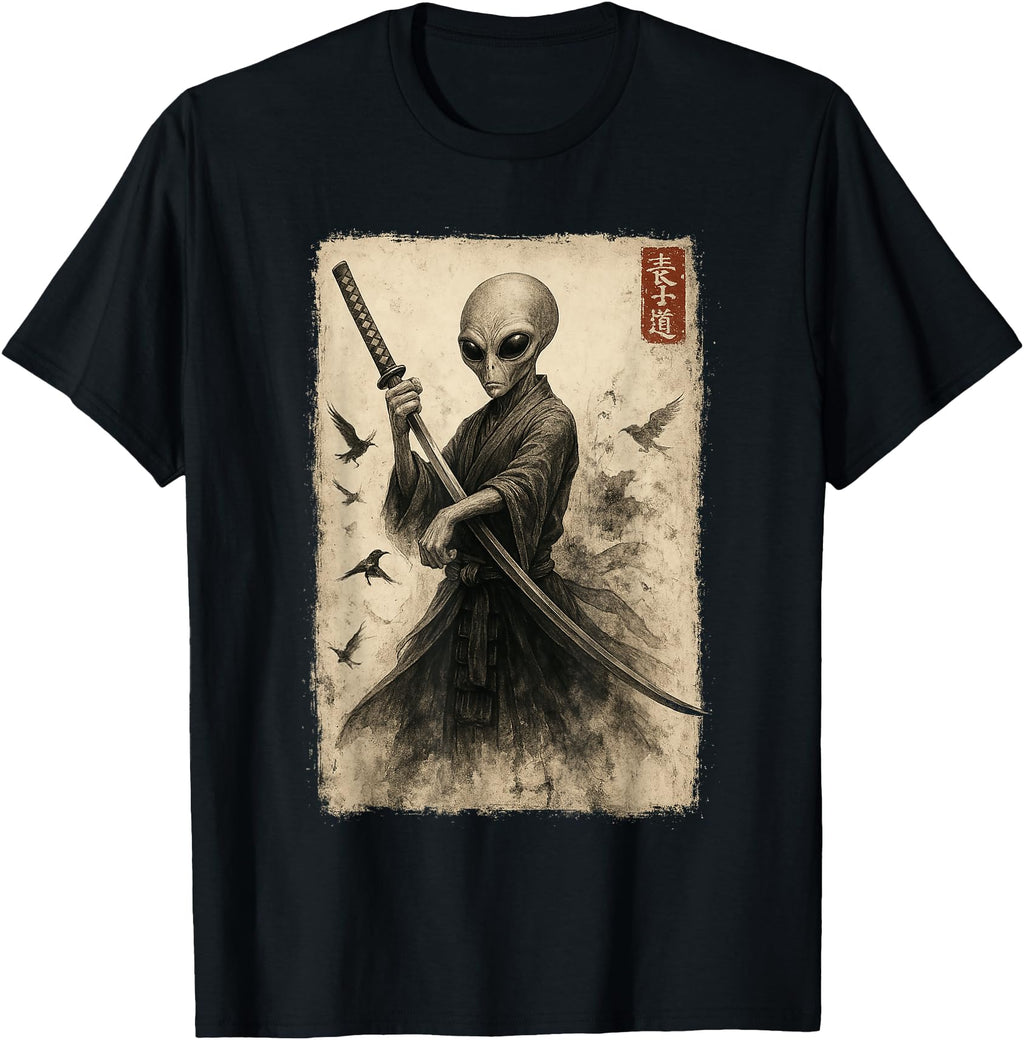 Original Samurai Ninja Alien Sweatshirt - Minimalist Print Men Women - T-Shirt, Sweatshirt, Hoodie