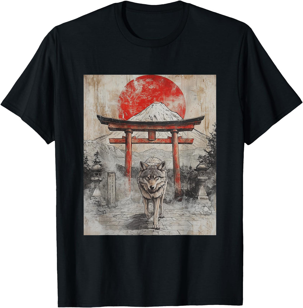 Original Wolf Wolves Japan Sweatshirt - Minimalist Print for Adults - T-Shirt, Sweatshirt, Hoodie