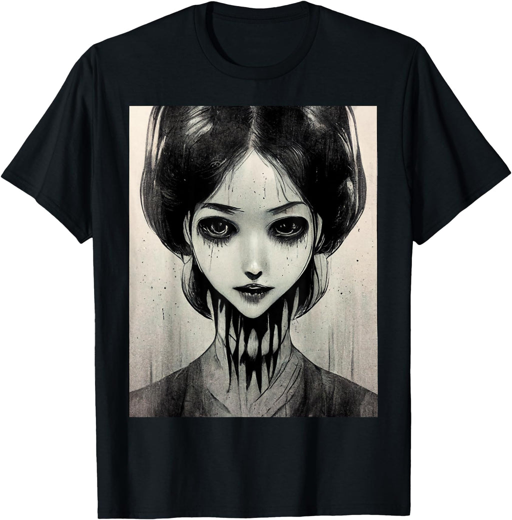 Creepy Horror Manga Anime Eyes Sweatshirt - Minimalist Print for Adults - T-Shirt, Sweatshirt, Hoodie