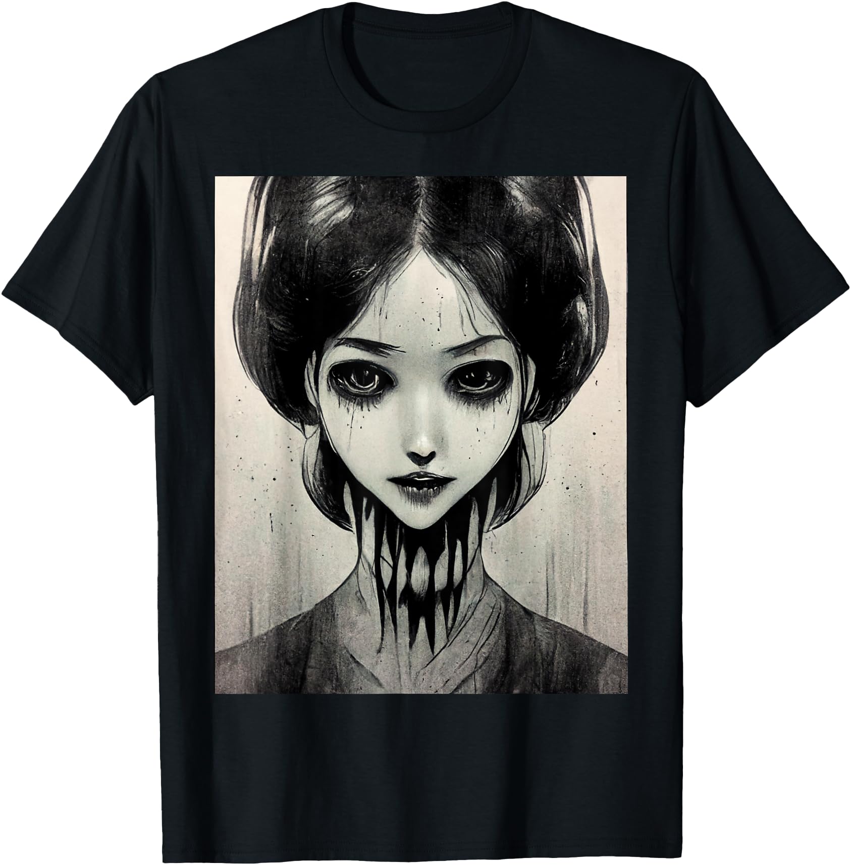 Creepy Horror Manga Anime Eyes Sweatshirt - Minimalist Print for Adults - T-Shirt, Sweatshirt, Hoodie