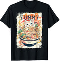 Ramen Noodles Cat Japan Y2K Kawaii T-Shirt - Fun Novelty Design for Adults - T-Shirt, Sweatshirt, Hoodie