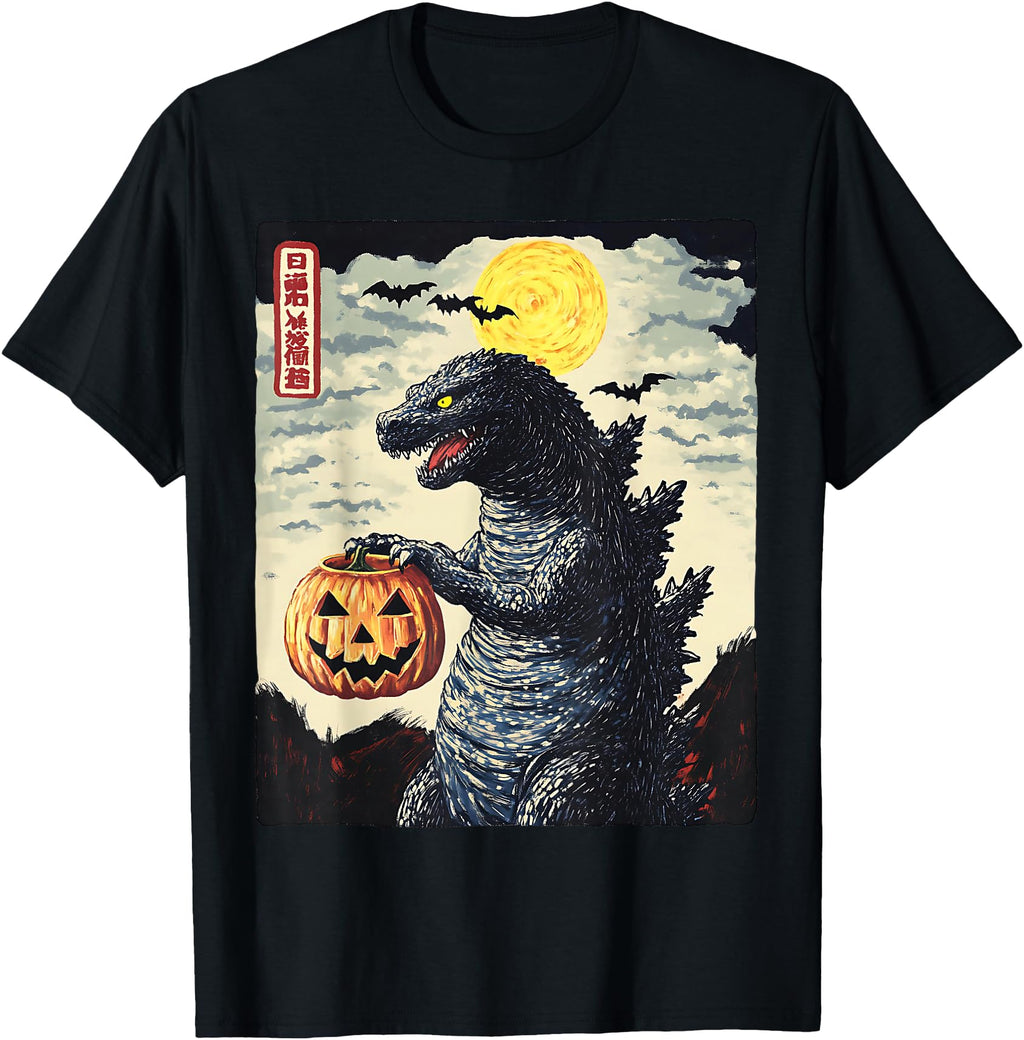 Japanese Monster Pumpkin Spooky Fall T-Shirt - Fun Novelty Design Unisex - T-Shirt, Sweatshirt, Hoodie