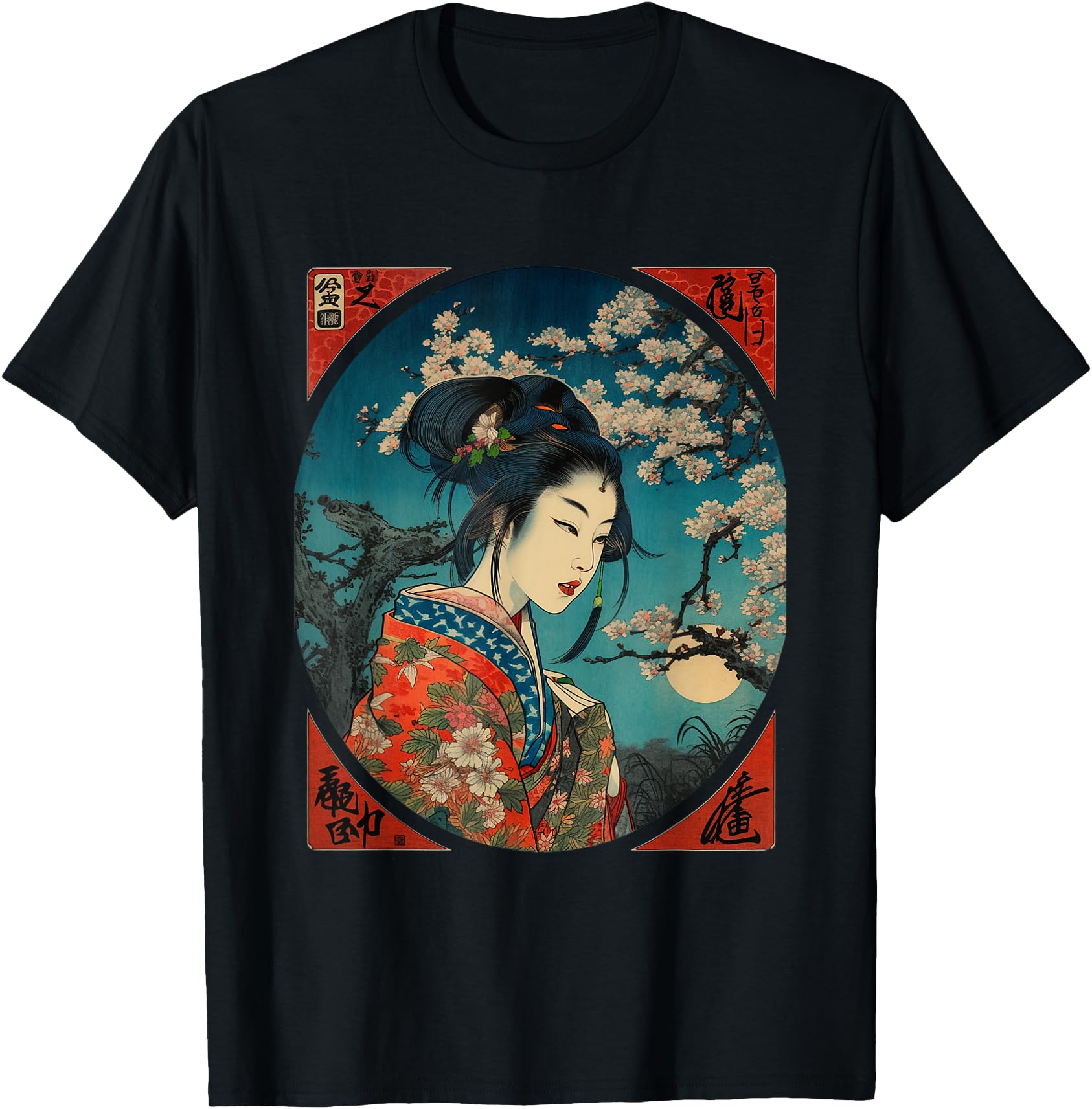 Authentic Geisha Cherry Blossom Hoodie - Casual Everyday Wear Men Women - T-Shirt, Sweatshirt, Hoodie