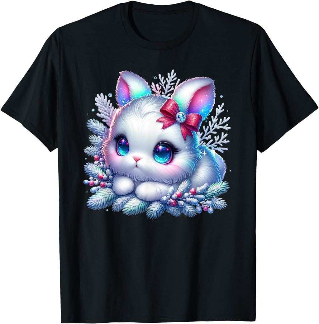 Authentic Bunny Rabbit Snow Kawaii Chibi T-Shirt - Trendy Graphic Unisex - T-Shirt, Sweatshirt, Hoodie