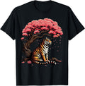 Exclusive Japanese Tiger Cherry Blossom T-Shirt - Graphic Print for Adults - T-Shirt, Sweatshirt, Hoodie